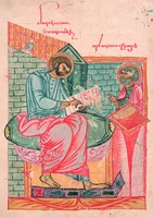 Евангелист Марк и ап. Петр. Миниатюра из Евангелия. 1292 г. (Матен. № 2848)