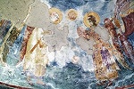 «Небесная литургия». Фрагмент композиции в росписи Кралевой церкви мон-ря Студеница. 1318–1319 гг.