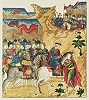 Посланец прп. Сергия Радонежского приходит к блгв. кн. Димитрию Ивановичу. Миниатюра из Лицевого Жития прп. Сергия Радонежского. Ок. 1592 г. (РГБ. Ф. 304 III. № 21. Л. 245)