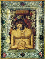 Христос во гробе. Мозаичная икона. Ок. 1300 г. (ц. Санта-Кроче-ин-Джерузалемме)