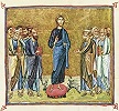 Проповедь Иисуса Христа. Миниатюра из Лекционария. 3-я четв. XI в. (Ath. Dionys. 587. Fol. 118)