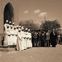 Конфирмация в церкви Рейнской миссии в Виндхуке. Фотография. 1956 г.