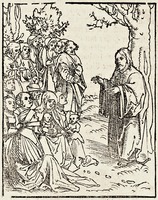 Нагорная проповедь. Ксилография Л. Кранаха Старшего. 1582 г. (Музей герц. Антона Ульриха, Брауншвейг)