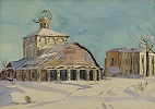 Собор в честь Покрова Пресв. Богородицы (1695 г.— нач. XVIII в., перестроен в 1809 г.). Акварель. 1943 г. (Немецкий исторический музей, Берлин)