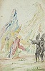 Спор о душе умершего. Миниатюра из Синодика. Кон. XVIII в. (ЦМиАР. КП 39/45/47/8)