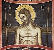 Христос во гробе. Роспись жертвенника кафоликона мон-ря Ставроникита на Афоне. 1545–1546 гг. Мастер Феофан Критский