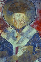 Кликните для увеличения картинки Свт. Никодим, архиеп. Сербский. Роспись ц. вмч. Димитрия Печской Патриархии. Ок. 1345 г.