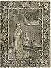 Прп. Никандр Псковский с видом Никандровой пуст. Резная икона. 1924 г. Мастер мон. Аполлос (ЦМиАР)