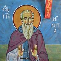 Кликните для увеличения картинки Прп. Никита Боровский. Роспись ц. арх. Михаила в г. Пущино Московской обл. Нач. XXI в.