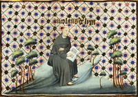 Николай де Лира. Миниатюра из рукописи. Нач. XV в. (Universiteitsbibl. Utrecht., Hs. 252. Fol. 44r)