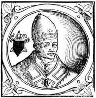 Николай II, папа Римский. Гравюра из кн.: Platina B. Historia. 1600. P. 137 (РГБ)