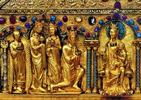 Поклонение волхвов. Фрагмент реликвария Трех волхвов. 1191 г. (Кёльнский собор)