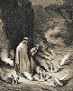 Данте встречает в аду папу Римского Николая III. Гравюра. 1861 г. Худож. Г. Доре