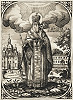 Свт. Нифонт, еп. Новгородский. Гравюра на меди Л. Тарасевича из кн. Патерик, или Отечник, Печерский. К., 1702. Дек. Л. 246 (РГБ)