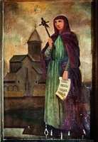 Равноап. Нина. Икона из иконостаса ц. во имя равноап. Нины мон-ря Бодбе. Ок. 1820 г.