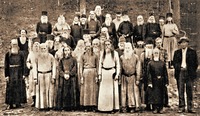 Валаамские иноки-старостильники в Каннокоски после эвакуации. Фотография. 1940–1941 гг.