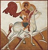 Вмч. Георгий. Фреска ц. вмч. Георгия в Ст. Ладоге. 1167 г.