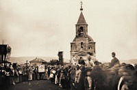 Крестный ход с чудотворной Табынской иконой Божией Матери в Оренбургском у. Фотография. 1904 г.