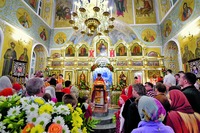 Пасхальное богослужение. Чтение «Слова огласительного на Святую Пасху». Фотография. 2019 г.