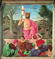 Воскресение Христово. Фреска. Ок. 1460 г. Худож. Пьеро делла Франческа (Художественный музей Сансеполькро, Италия)