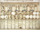 Северная стена центрального нефа старой базилики. Рисунок. Нач. XVIII в. Худож. Д. Тассели да Луго (Vat. Album A 64 ter. Fol. 14) 