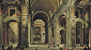 Интерьер базилики ап. Петра. 1735 г. Худож. Дж. Панини (Музей искусства Н. Саймона, Пасадена, США)