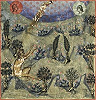 Адам в раю. Миниатюра из Октатевха. Кон. XI в. (Vat. gr. 747. Fol. 19r)