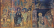 Рай. Шествие праведных в рай. Фрагмент композиции «Страшный Суд» из росписи собора мон-ря Ахтала, Армения. Между 1205 и 1216 гг. Фото: В. Е. Сусленков