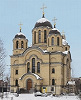 Церковь Рождества Христова в Весёлом Посёлке в С.-Петербурге. 2005–2007 гг. Архитекторы Г. Б. Соколов, А. М. Лебедев и др. Фотография. 2016 г. Фото: А. В. Слезкин