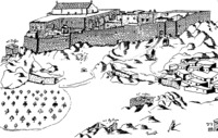 Сайднайский монастырь. Рисунок В. Г. Григоровича-Барского. 1744 г.