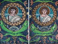 Мученики Гервасий и Протасий. 544-546 гг. Мозаики арки пресбитерия. Фото: В. Е. Сусленков