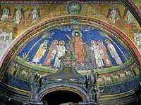 Иисус Христос, с предстоящими. Мозаика конхи алтарной апсиды. 817–824 гг. Фото: В. Е. Сусленков