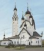 Церковь во имя ап. Петра в Весёлом Посёлке в С.-Петербурге. 2005–2016 гг. Архит. А. М. Лебедев. Фотография. 2018 г. Фото: А. В. Слезкин