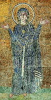 Божия Матерь. Мозаика в конхе апсиды. 640–642 гг. Фото: И. А. Орецкая