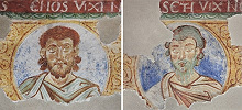 Праотцы Енох и Сиф. Фрагменты фресок. 1144–1148 гг. (?) Фото: И. А. Орецкая
