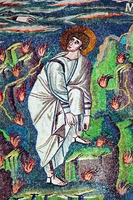 Моисей у Неопалимой Купины. Фрагмент мозаики юж. стены пресбитерия. 544–546 гг. Фото: В. Е. Сусленков