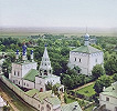 Вид с колокольни Рязанского кремля на Преображенский монастырь. Фотография. 1912 г. Фото: С. М. Прокудин-Горский