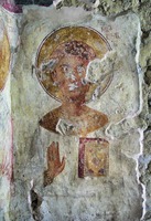 Прп. Роман Сладкопевец. Роспись церкви в Нузале, Сев. Осетия. 2-я треть XIV в. Фото: Д. В. Белецкий