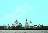 Вид на Спасо-Иаковлевский Димитриев монастырь со стороны оз. Неро. Фотография. 2019 г. Фото: И. А. Орецкая