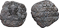 Имп. Роман Лакапин. Бронзовая монета. Аврес. Реверс. 919–944 гг.