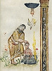 Крещение Господне. Миниатюра из Евангелия Раввулы. VI в. (Laurent. Plut. I.56. Fol. 4r)