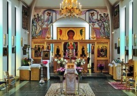 Интерьер ц. во имя Св. Троицы Линтульского мон-ря. Фотография. После 2013 г. Фото: М. Маркофф