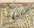 Святогорский монастырь. Рисунок архим. Иоиля. 1679 г. (РГАДА. Ф. 210. Оп. 12. Д. 886. Л. 87–88)