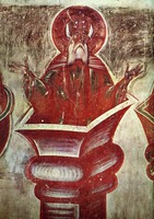 Прп. Симеон Столпник Дивногорец. Роспись ц. Спаса Преображения на Ильине улице в Новгороде. Мастер Феофан Грек. 1378 г.