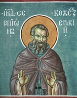 Прп. Серапион Кожеезерский. Роспись ц. Успения Пресв. Богородицы в Архангельске. 2009 г. Мастер И. И. Лапин