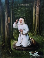 Прп. Серафим Саровский в молении на камне. Нач. XX в. (частное собрание)