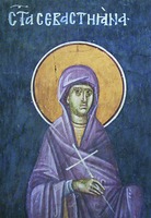 Мц. Севастиана Гераклейская. Роспись ц. Успения Пресв. Богородицы мон-ря Грачаница. Ок. 1320 г. Фото: BLAGO UFund USA / Serbia