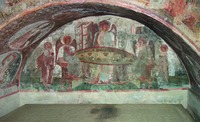 Гостеприимство Авраама. Роспись люнета аркосолия Нестора Уреке. После 1602 г. Фото: Э. Драгнев