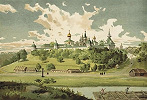 Вид Саввина Сторожевского монастыря. Хромолитография. 1888 г.