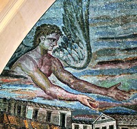 Ангел. Фрагмент мозаики в конхе апсиды. 410–417 гг. Фото: В. Е. Сусленков